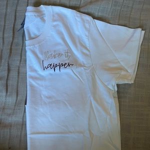 White “make it happen” tee